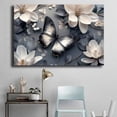 thumbnail image 4 of Mudket Wall Art Framed Ready to Hang Butterfly Floral Canvas Print, Modern Floral Wall Decor Artwork for Bedroom Living Room Office, Minimalist Botanical Wall Pictures - 12"L x 8"W, 4 of 10