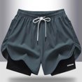 thumbnail image 5 of KPOPLK Women 2 in 1 Running Shorts High Waisted Athletic Shorts Gym Workout Shorts with Mesh Liner Zipper Pockets S-2XL Size S,Dark Gray, 5 of 8