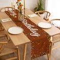 thumbnail image 3 of Happy Birthday Table Runner - 60 Inch Long, Kitchen Dining Table Runner Dresser Scarves, Brown Modern Abstract Art Farmhouse Decor for Coffee Tables Wedding Party Banquet, 3 of 8
