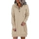 thumbnail image 1 of Vestido casual con capucha para mujer: sudadera de manga larga con botones, material de poliéster, ligero, perfecto para el look diario de otoño/invierno., 1 of 5