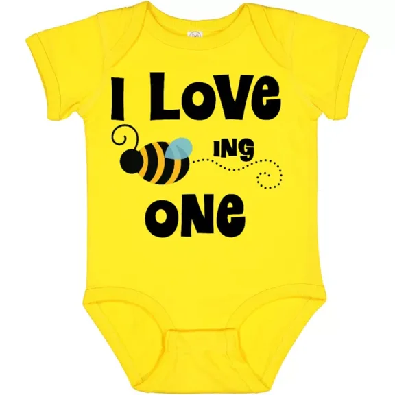 Baby Bodysuit BELLA CANVAS 1St Birthday Bee Baby Bodysuit Babys First Year Old Honey Adorable Hws