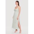 thumbnail image 2 of Women's Gauze Knit Keyhole Detail Side Slit Tiered Midi Dress, 2 of 3