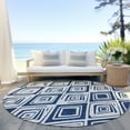 thumbnail image 6 of Addison Rugs Chantille Indoor/Outdoor Transitional Diamond Navy Washable Round Rug, 8' x 8', 6 of 6