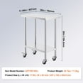 thumbnail image 6 of KFFKFF 30x18x38 Inch Stainless Steel Prep Table, Equipped with 4 Casters, Offers 3 Height Settings, Durable for Restaurant Kitchen Use, Silver, 6 of 8