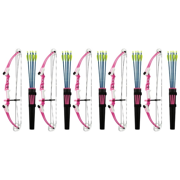 Genesis Archery Mini Compound Bow Archery Right Hand Set, Pink (5 Pack)