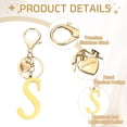 thumbnail image 3 of Llave de inicial Uxcell Letra S, anillo de corazón de acero inoxidable, dorado, 3 of 6