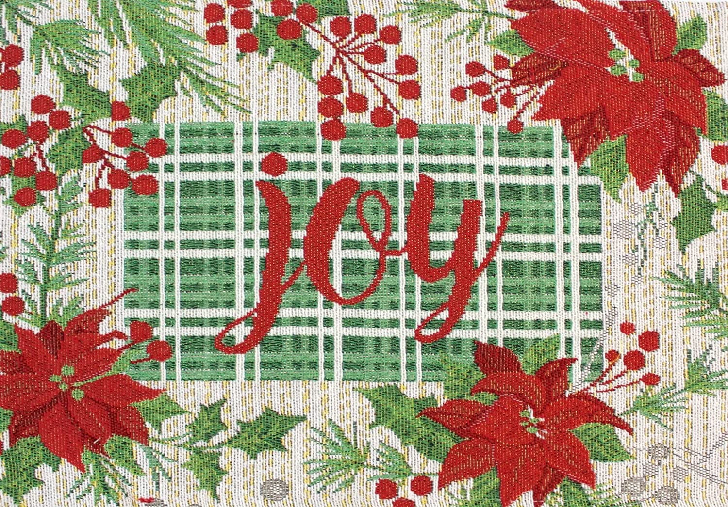 Holiday Joy Christmas Tapestry Placemats, Set of Six (6) Colorful