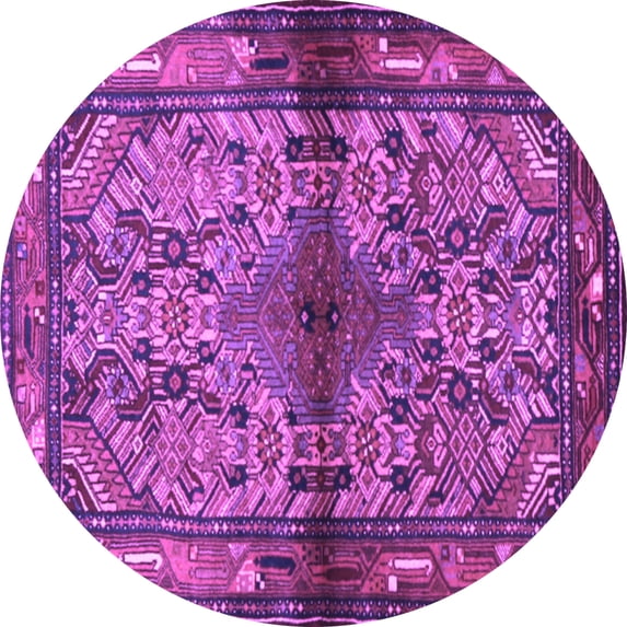 Ahgly Company Indoor Round Persian Purple Traditional Area Rugs, 6' Round