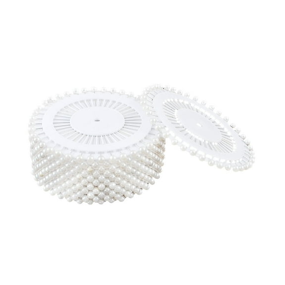 Uxcell Imitation Pearl Head Clothing Corsage Locating Sewing Pin Silver Tone White 500 Pcs