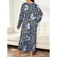 thumbnail image 2 of Nightgowns for Women: Soft Long Sleeve Plus Size Nightgowns, Printed Pajamas Long Sleepdress Casual Sleepwear, 2 of 3
