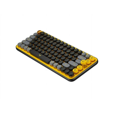 Logitech - POP Keys Wireless Mechanical Tactile Switch Keyboard for Windows/Mac with Customizable Emoji Keys - Heartbreaker Rose