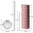 thumbnail image 5 of 20oz Red Christmas Reindeer Pattern Skinny Tumblers Stainless Steel Tumbler with Lid and Straw,Vacuum Insulated Double Wall Travel Tumbler Cups with Cleaning Brush for Coffee,Tea, 5 of 6