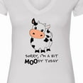 thumbnail image 4 of Inktastic Sorry, I'm a Bit Moody Today Cute Cow Pun Women's V-Neck T-Shirt, 4 of 5
