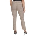 thumbnail image 4 of Calvin Klein Women's Petites Mid-Rise Straight Leg Pants Plaid Luggage Multi (Luggage Multi, 8P), 4 of 4