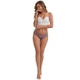 thumbnail image 5 of DARING DIVA Women's Lace Trim Cotton Ribbed Hipster Mid Waisted Panty S Khaki, 5 of 6