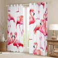 thumbnail image 2 of Homewish Pink Flamingo Black Out Curtains For Kids Teens,Kawaii Animal Curtains Pack of 2 (42x63 Each),Cartoon Wildlife Bedroom Curtains,Lightweight Room Decor, 2 of 6