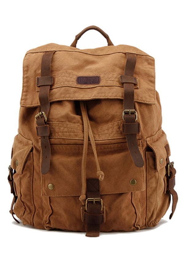 leather travel rucksack