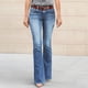 thumbnail image 1 of WILLBEST Pantalones Mujer Pantalones Vaqueros Acampanados de Tiro Medio para Mujer, Elásticos, Cómodos, Informales, Con Corte de Bota, a La Moda Chica, 1 of 7