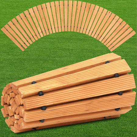 Wooden Garden Pathway 6ft Curved Roll Out Wooden Pathway Garden Walkways Cedar Straight Walkway Weather-Resistant UV Protected Roll Up Wood Road Floor for Outdoor Garden,Boardwalks, 6ft Curved Walkway