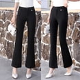 thumbnail image 1 of Pantalones Negros, Pantalones Estilo Occidental Ligeramente Acampanados, Pantalones Acampanados Ajustados y Adelgazantes para Mujer, Pantalones Nuevos de Verano, Pantalones de Traje, 1 of 8