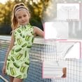 thumbnail image 4 of Gunia Girls Tennis Dress Golf Outfit 1/4 Zip Quick Dry Sleeveless Zip Dress With Playful Print Kids Summer Girl Dress With Stand Collar Comfortable Sundress Green Dress For Girls 4-15 Years, 4 of 6
