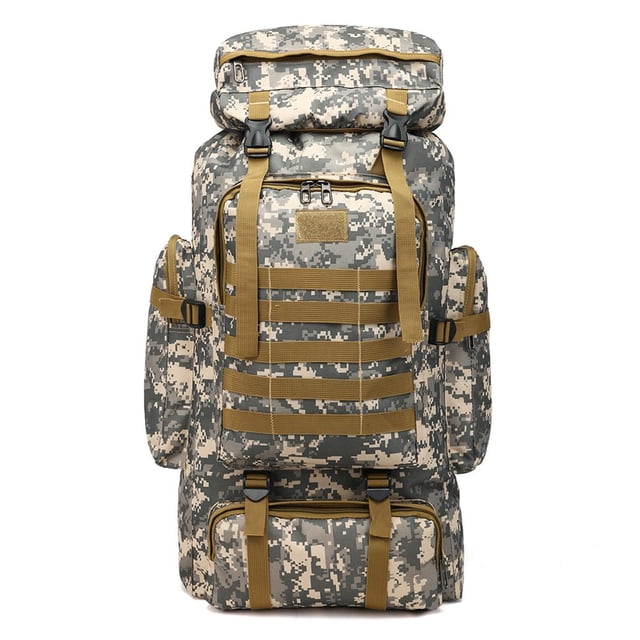 Bolsa Mochila impermeable de 80 l para campamento de entrenamiento, bolsa Molle para senderismo (camuflaje de ciudad)