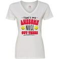 thumbnail image 3 of Inktastic That's My Awesome Niece Out There with Softballs Women's V-Neck T-Shirt, 3 of 5