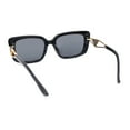 thumbnail image 4 of Womens Chic Designer Jewel Arm Rectangular Cat Eye Diva Sunglasses Black Gold - Black, 4 of 4