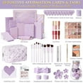 thumbnail image 2 of Gifts Basket for Women & Teen Girls, 10 Positive Affirmation Cards & Empowering Challenges to Unlock 10 Wrapped Makeup Gift Set Motivational Birthday Gifts, Purple, 2 of 9