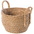 thumbnail image 3 of Vintiquewise Cesta Decorativa Redonda De Mimbre Tejida Con Asas Trenzadas, Tamaño Pequeño, 3 of 5