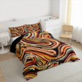 thumbnail image 3 of Homewish Abstarct Waves Stripes Bedding Comforter Set,Modern Aesthetic Artistic Twin Comforter Sets,Brown Orange Bedding Set For Teens,Super Cozy Room Decor Reversible,2-Piece, 3 of 8
