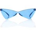 thumbnail image 1 of LAICAIW Triangle Rimless Sunglasses One Piece Colored Transparent Sunglasses For Women and Menu2026, 1 of 7
