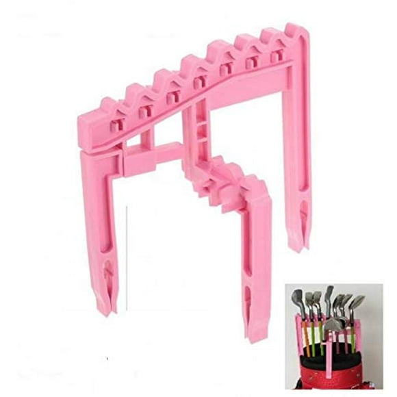 A99Golf 9 Iron Club Holder Pink Club Organizers Organize Your Irons Universal Above Bag Durable ABS Shafts Holders