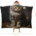 thumbnail image 2 of Christmas Cat Gifts Wearable Blanket for Adults Bed Throw Blanket Soft Cozy Warm Hooded Blankets for Kids Men Women, 2 of 6