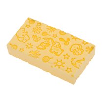 Unique Bargains 1 Pc Elephant Pattern Bath Sponge Body Scrubber Yellow