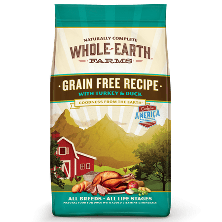 Whole Earth Farms Grain-Free Turkey & Duck Recipe Dry Dog Food, 25