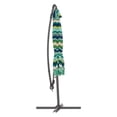 thumbnail image 4 of CorLiving 10ft Cantilever Steel Frame Striped Outdoor Patio Umbrella, Green/Blue/Off White, 4 of 11