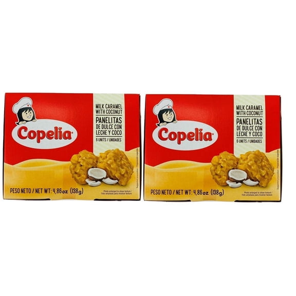 Copelia Panelita de Arequipe y Coco Milk Caramel with Coconut, 138g (Pack of 2) - Imported from Colombia