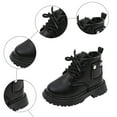 thumbnail image 5 of Quealent Baby Work Boots Autumn Fashion Leather Lace-Up Boots Soft Flat Ankle Snow Boots Black for Size 5, 5 of 7