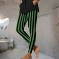 thumbnail image 5 of BiZtdJrK Gym Leggings for Women Vertical Striped Print High Waist Halloween Tights Lightweight Stretch Workout Yoga Pants Soft Lounge Legging Green XXL, 5 of 10
