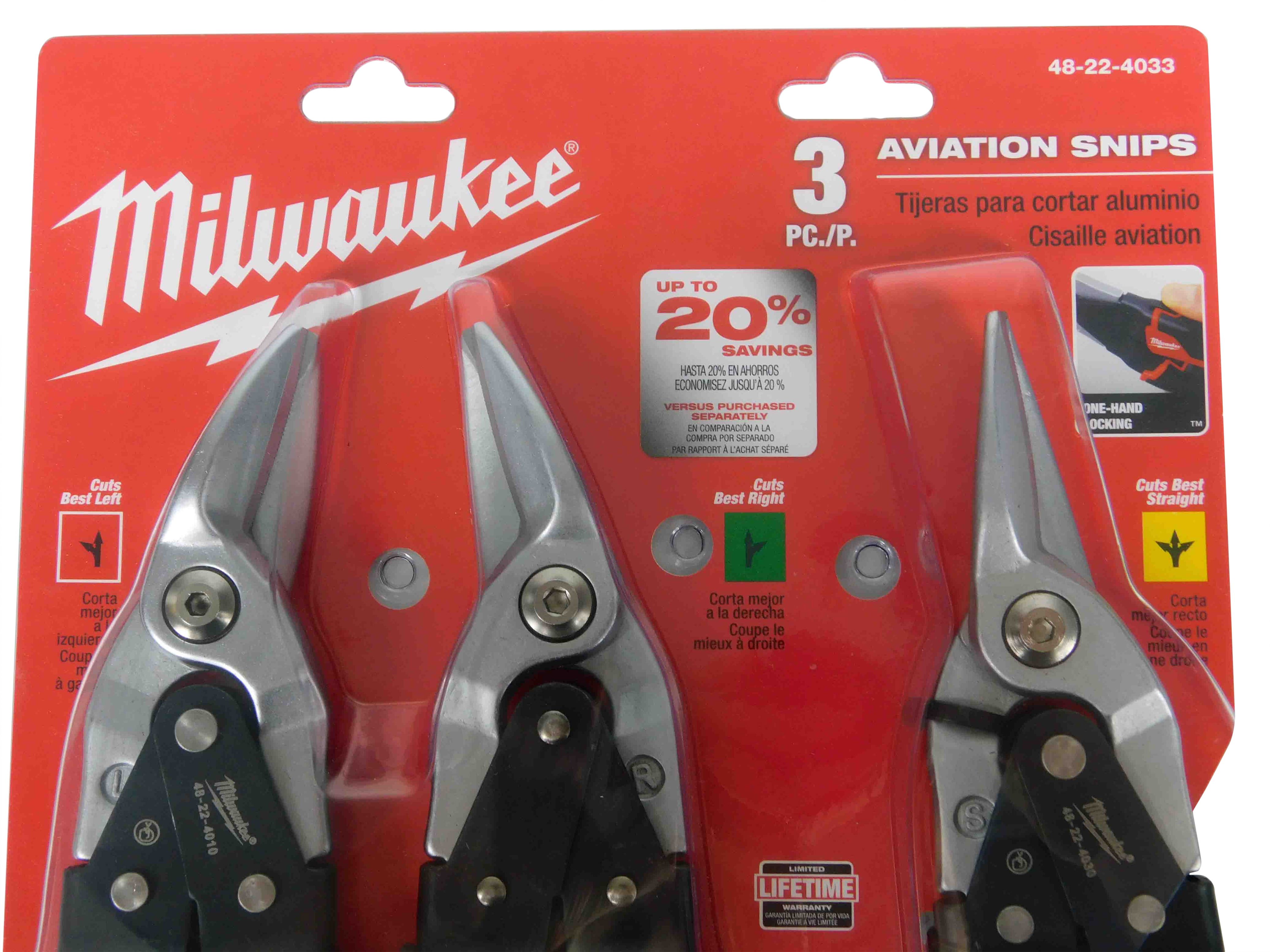 Left Cutting Milwaukee 48-22-4010 Aviation Snips