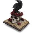 thumbnail image 2 of Zeckos Mystical Raven on Rose-Covered Skull Resin Statue 7 Inch, 2 of 3