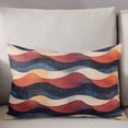 thumbnail image 3 of Red Blue Moire Throw Pillow Cover 20 x 26 Inch Decorative Pillow Cover Minimalist Contemporary Vintage Lumbar Pillowcase Seasonal Rectangle Cushion Case for Couch Sofa Bed Living Room, 3 of 7