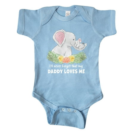 

Inktastic I ll Never Forget That my Daddy Loves Me Cute Elephants Gift Baby Boy or Baby Girl Bodysuit