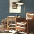 thumbnail image 3 of RoomMates Faux Grasscloth Blue Peel and Stick Wallpaper, 20.5 in wide x 18 ft, 3 of 9