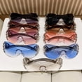 thumbnail image 5 of Klassnun-gafas de sol sin montura Y2k para mujer, lentes con degradado, elegantes, para exteriores, diseño de marca de lujo, montura de Metal, 5 of 5