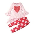 thumbnail image 5 of Clothes for Kids Girls Trousers Cute Long Valentine'S Sleeve Fashionable Top Outfits, 5 of 7