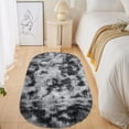 thumbnail image 2 of Yeerswag Oval Fluffy Soft Dark Grey Area Rugs, 2.6 x 5.3 ft, 2 of 9