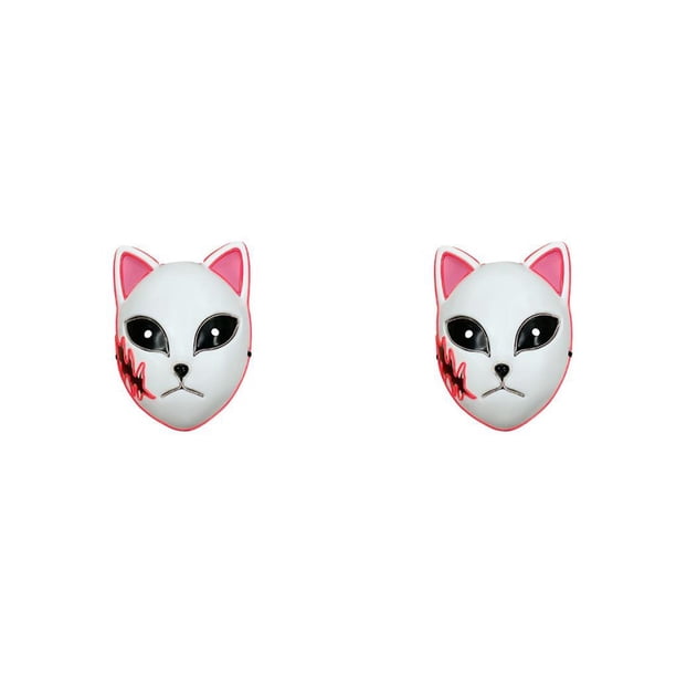 Protector facial LED Wosthever Decoración brillante disfraz de Halloween Rosa Type2 NO2