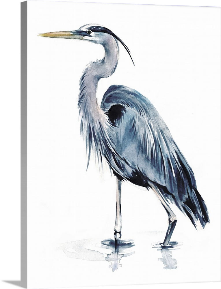 Blue Blue Heron II Canvas Wall Art, Home Decor 18x24